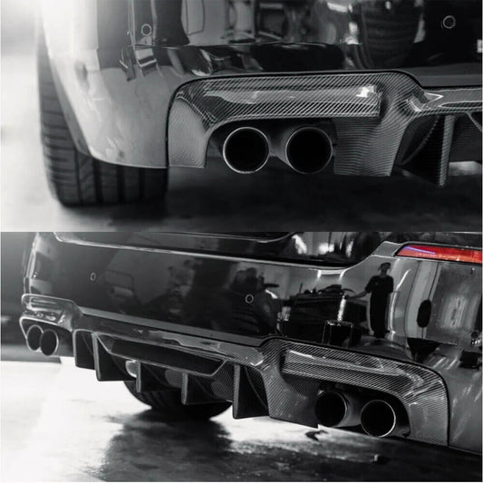 Rear Bumper Diffuser Carbon Fiber V5 (for M5) for BMW 5 series F-10/11/07 2010-2016 - image 2