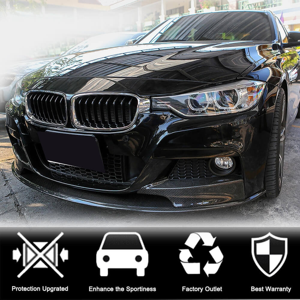 Front Bumper Lip MP-Style for F30 M-Sport, Carbon for BMW 3 Series F-30/31/34 2012-2019 - image 2
