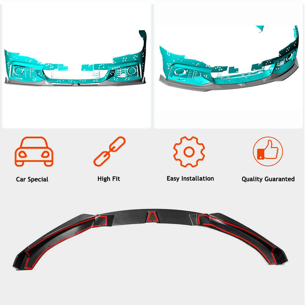 Front Lip V2 for M-Sport, Carbon for BMW 4 Series F-32 2012-2020 - image 2