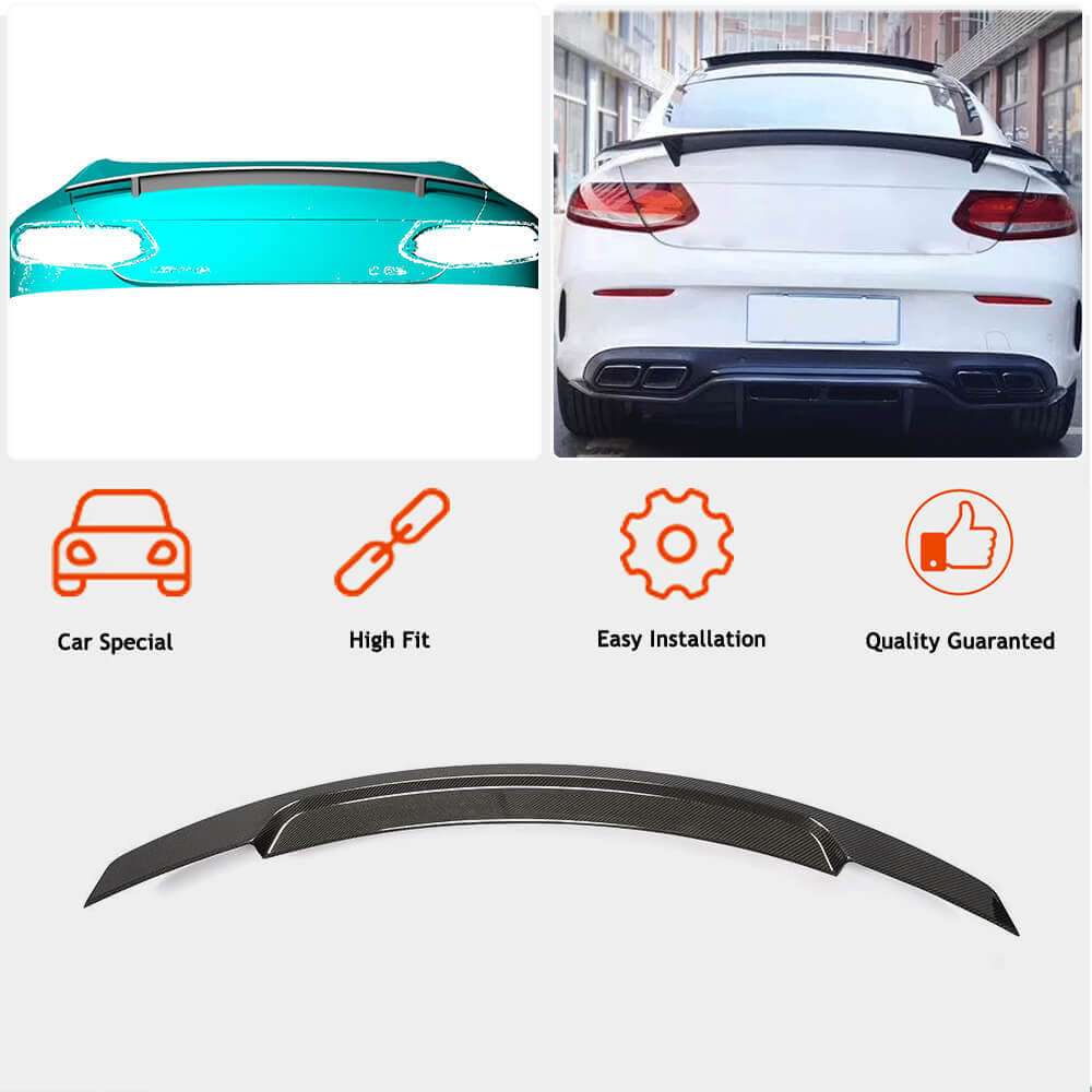 Spoiler V10 (for coupe 2015-2019, Carbon) for Mercedes C-class W205 2014-2021 - image 2