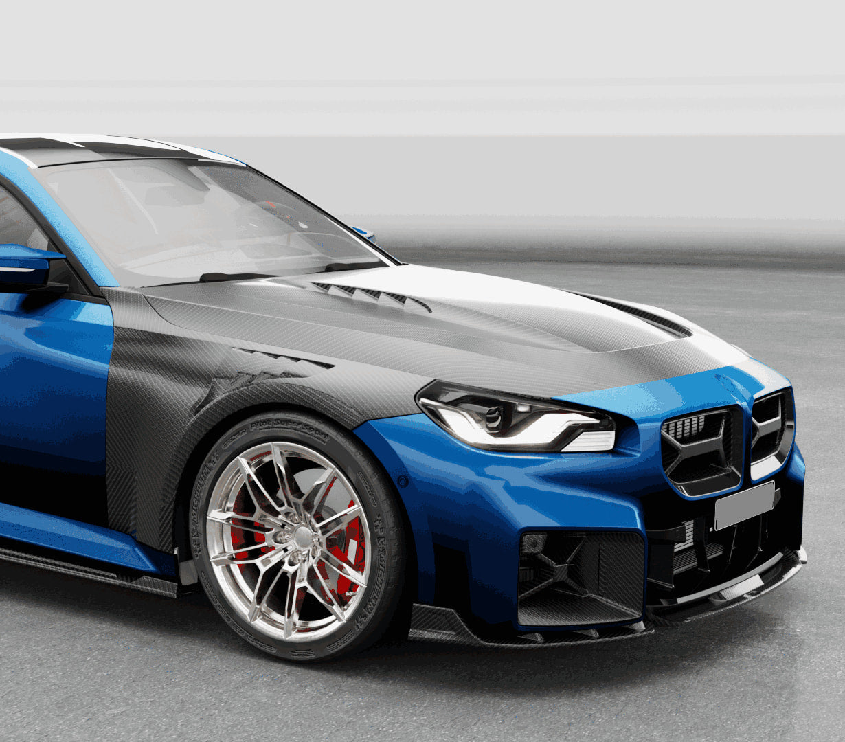 Front Bumper Lip Dry Carbon Fiber V4 (for G87) for BMW 2 Series G42 2021- - image 2