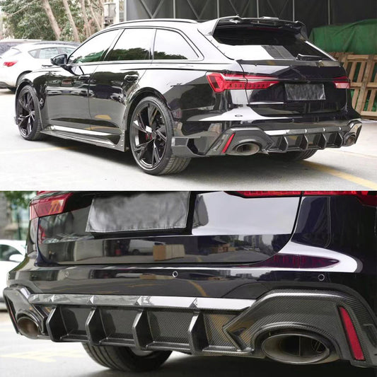 Rear Bumper Diffuser Dry Carbon Fiber for Audi A6 C8 2018- - image 2