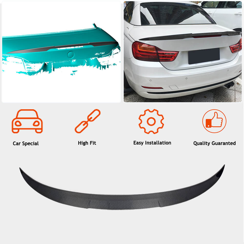 Rear Trunk Spoiler Carbon Fiber V12 (Convertible) for BMW 4 series F-32 2012-2020 - image 2