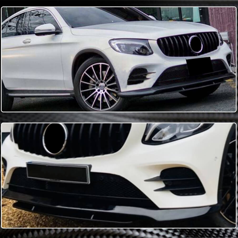 Front Bumper Lip Spoiler (for AMG-Line/GLC43 AMG, Carbon) for Mercedes GLC X253 2015-2022 - image 2