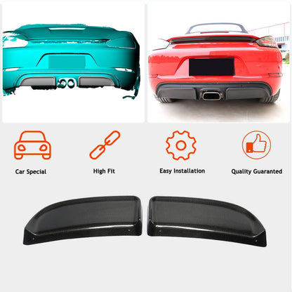 Rear Bumper Diffuser V2 (2016-2019, Carbon) for Porsche Boxster/Cayman 982 (718) 2016- - image 2