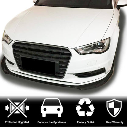 Front bumper lip Lip V1 (for Base 2012-2016 Sedan, Carbon) for Audi A3 2012-2020 - image 2