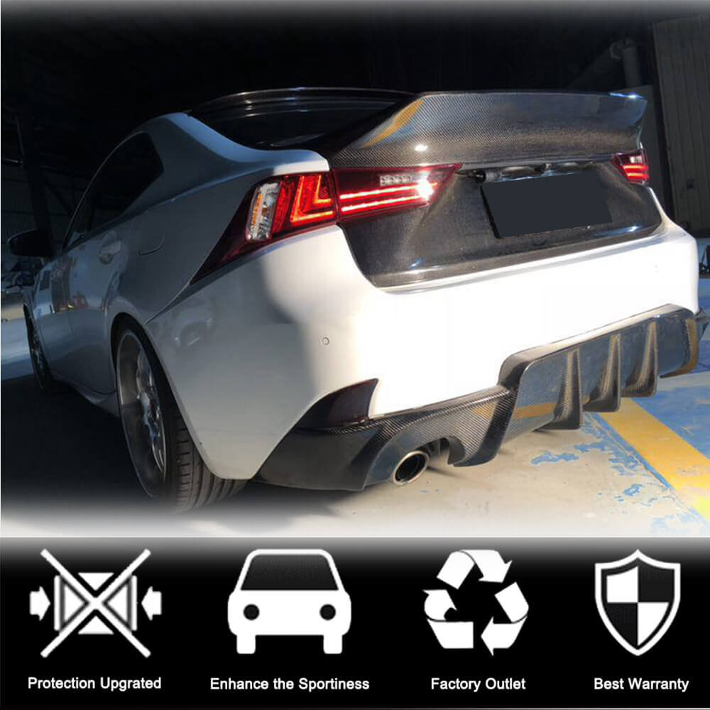 Rear Bumper Diffuser V1 for Base/F-Sport 2013-2016, Carbon for Lexus IS 2013- - image 2