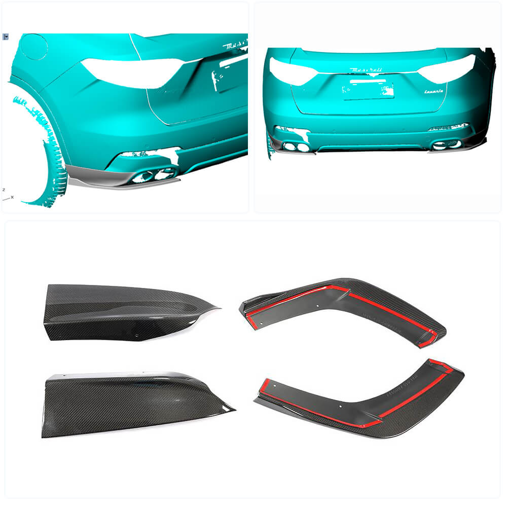 Carbon Rear Bumper Cover for Maserati Levante 2016- - image 2