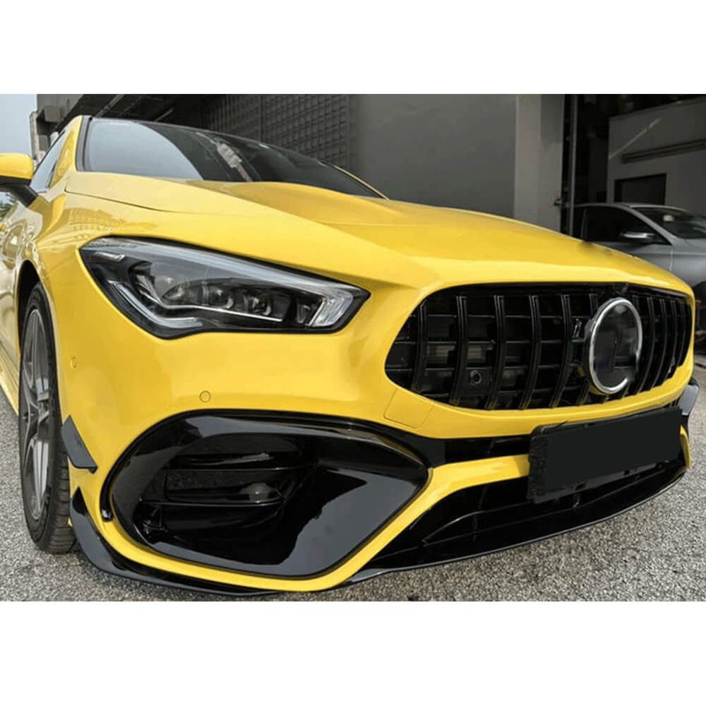 Front bumper extensions (for CLA45 AMG 2019-2022, ABS) for Mercedes CLA C118 2019- - image 2