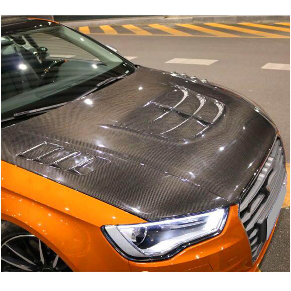 Hood V1 (for Sedan 2012-2016, Carbon Fiber) for Audi A3 2012-2020 - image 2