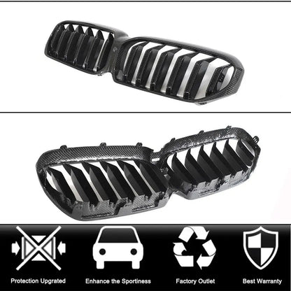 M-Look Kidney Grilles (2021-2023, Dry Carbon) for BMW 5 Series G30/31 2017-2023 - image 2