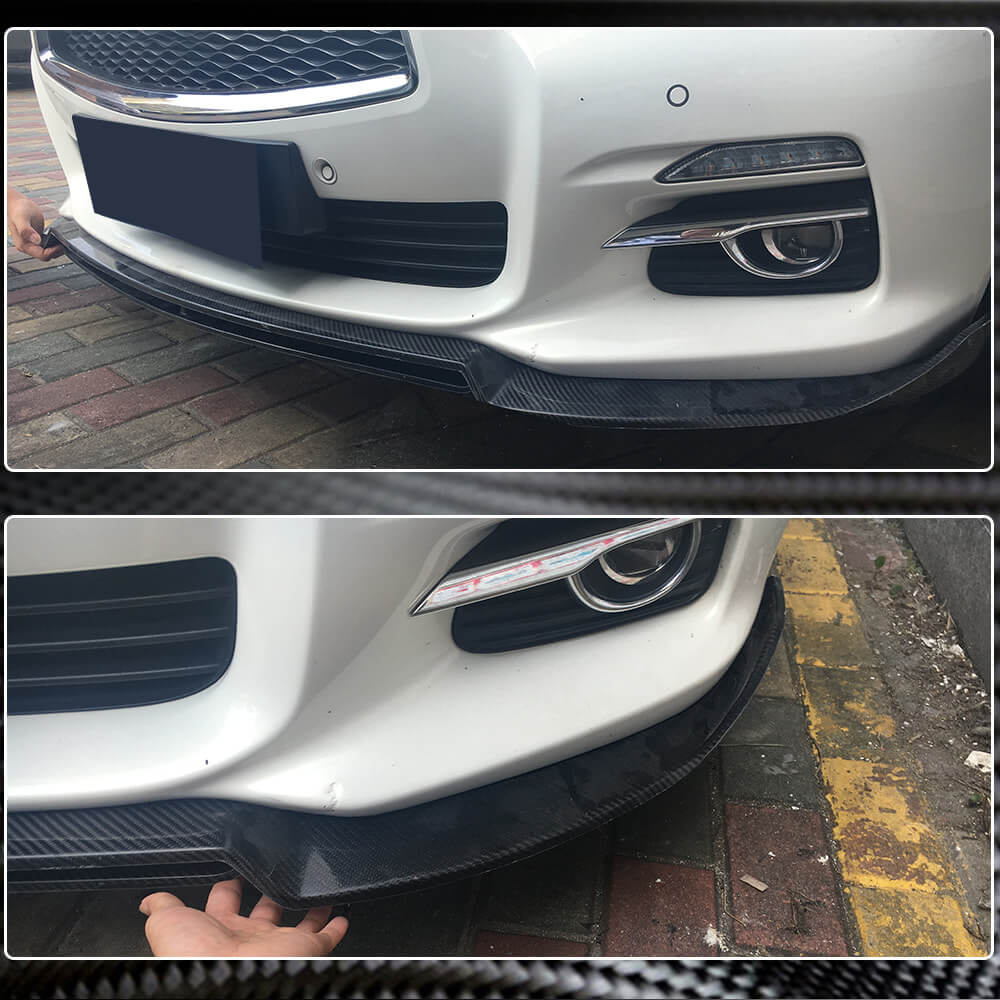 Lip V2 front bumper cover (for Q50 Base 2014-2017, Carbon) for Infiniti Q50/Q60 2013-2024 - image 2
