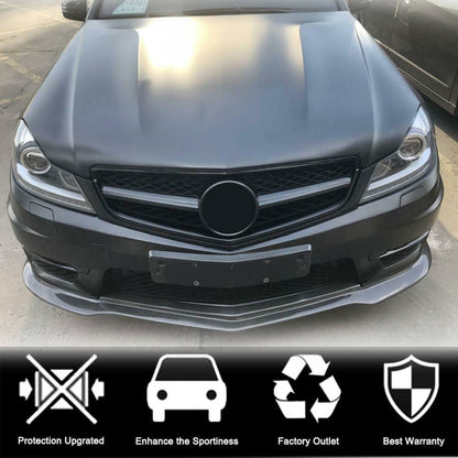 Front Bumper Lip V3 Overlay (for AMG 2012-2014, Carbon) for Mercedes C-class W204 2007-2015 - image 2