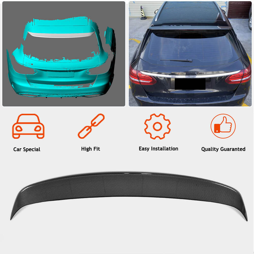 Spoiler (for Base/AMG-Line SW 2015-2019, Carbon) for Mercedes C-сlass W205 2014-2021 - image 2