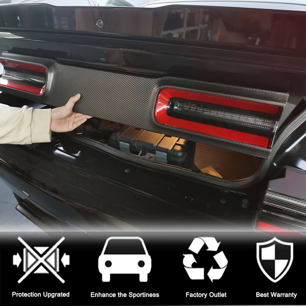 Trunk Lid Cover (2015-2023, Carbon) for Dodge Challenger 2008-2023 - image 2