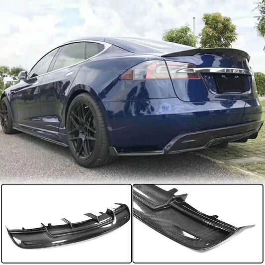Rear Bumper Diffuser Carbon Fiber V1 for Tesla Model S - image 2