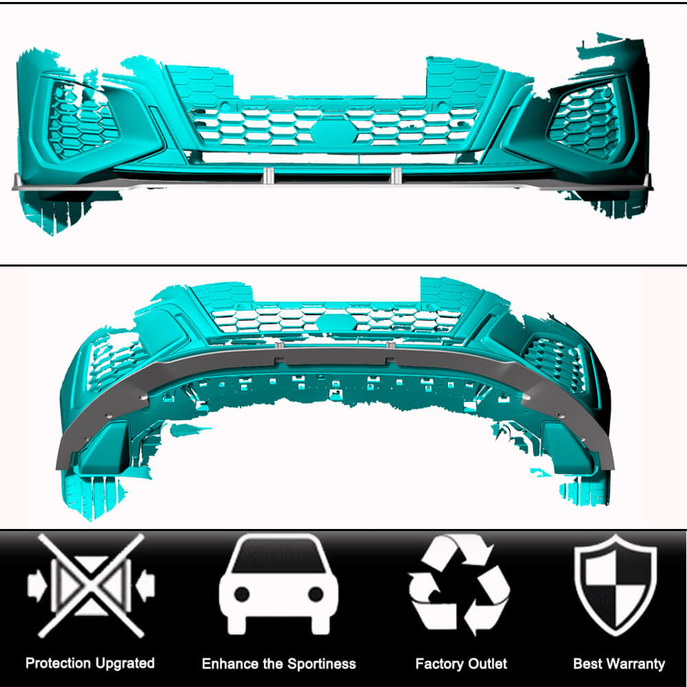 Front Bumper Lip Spoiler (for S-Line SD 2020-2023, Carbon) for Audi A3 2020- - image 2