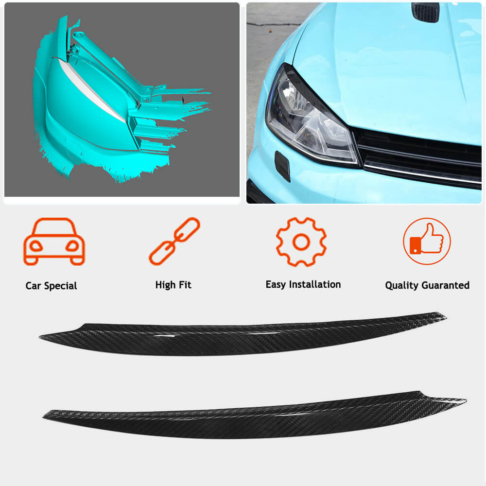 Headlight Eyelids (Carbon) for Volkswagen Golf 7/E-Golf 2012-2020 - image 2