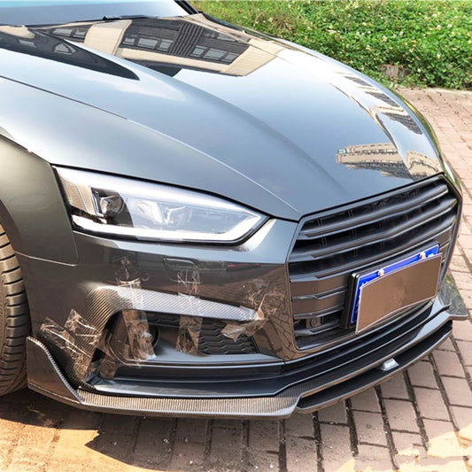 Front Bumper Lip V2 (for S-Line 2021-2025, Carbon) for Audi A5 2016-2025 - image 2