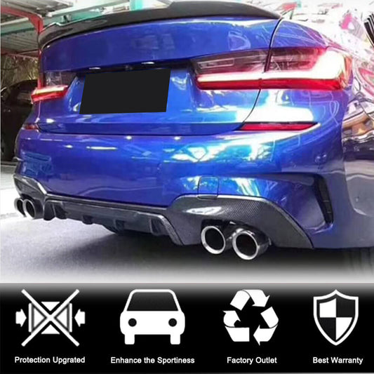 Rear Bumper Diffuser Carbon Fiber V1 (2022+, M-Sport) for BMW 3 series G20/21 2018- - image 2