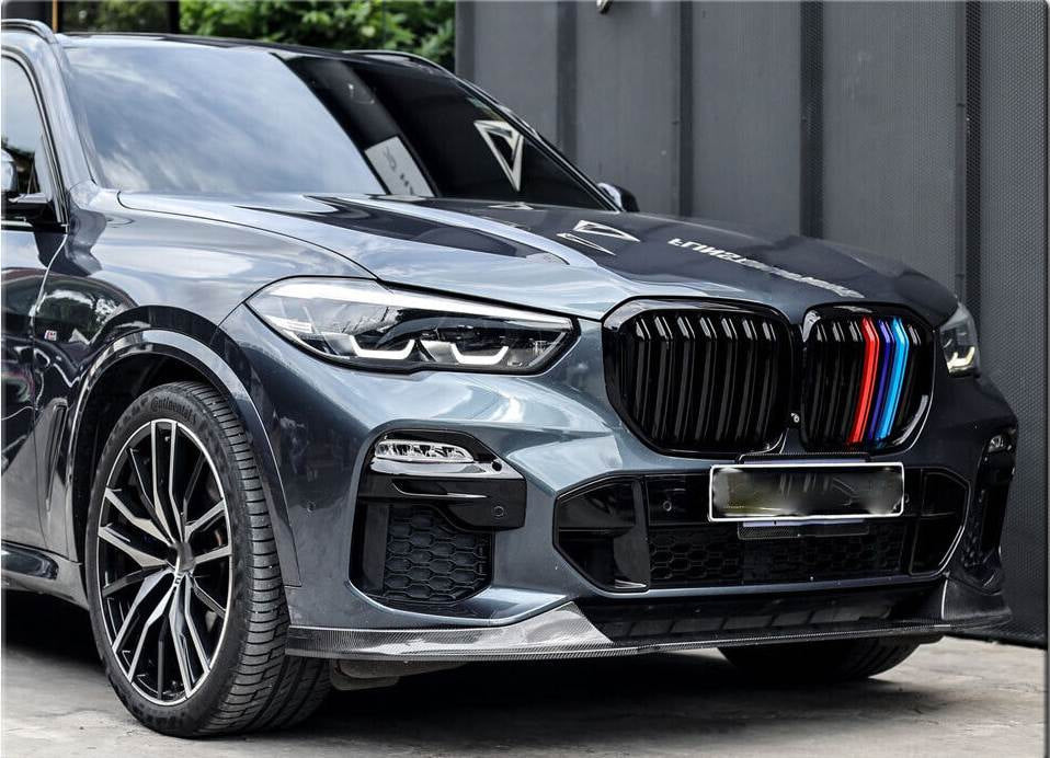 Front Lip Spoiler Paradigm V-4 (2018-2022, Real Carbon) for BMW X5 G05 2019- - image 2