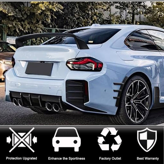 Rear Bumper Splitters Dry Carbon Fiber V5 (for G87) for BMW 2 Series G42 2021- - image 2