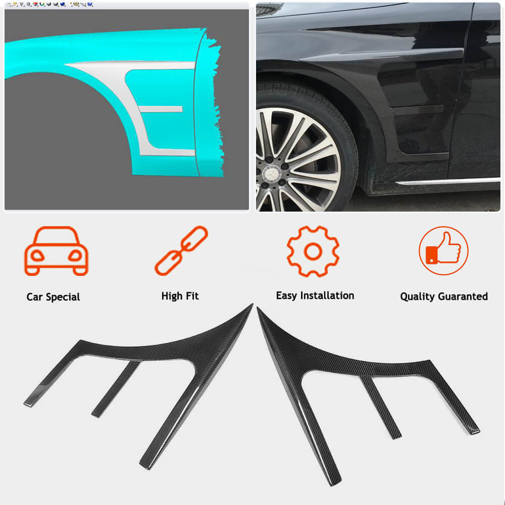 Carbon Front Fender Covers (AMG-Line/E43 AMG 2016-2019) for Mercedes E-сlass W213 2016-2023 - image 2