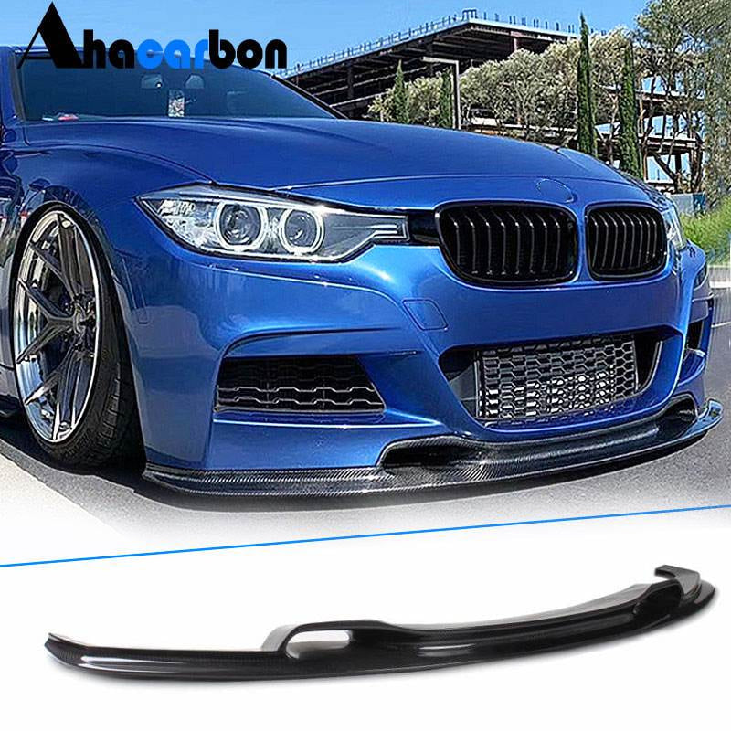 Front Bumper Lip V-Style for F30 M-Sport, Carbon for BMW 3 Series F-30/31/34 2012-2019 - image 2