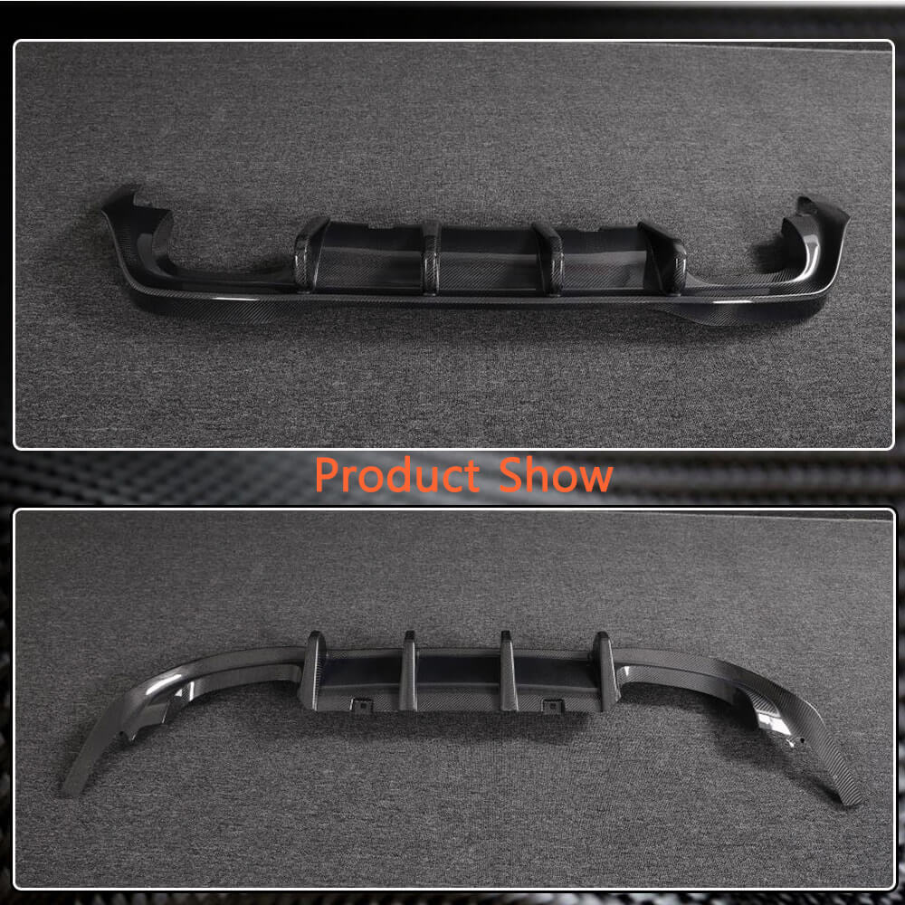 Rear Bumper Diffuser (for R HB, Carbon) for Volkswagen Golf 8 2019- - image 2