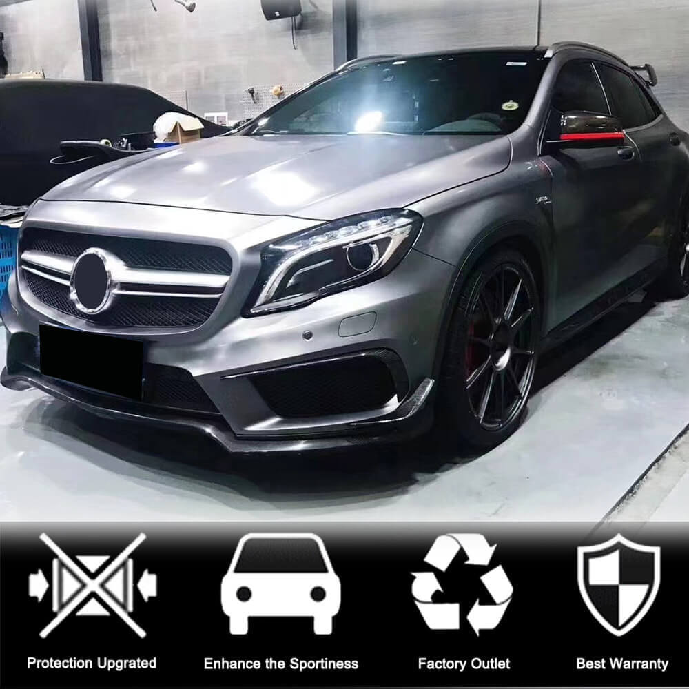Covers on the front bumper (for GLA45 AMG 2013-2016, Carbon) for Mercedes GLA X156 2014-2019 - image 2