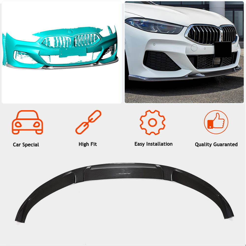 Front Bumper Lip V3 for M-Sport, Carbon for BMW 8 Series G14/G15/G16 2018- - image 2