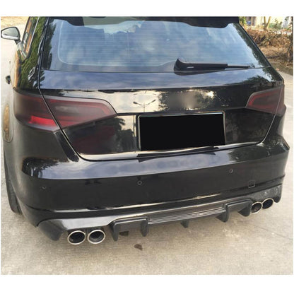 Rear Bumper Diffuser V1 (for S-Line HB 2012-2016, Carbon) for Audi A3 2012-2020 - image 2
