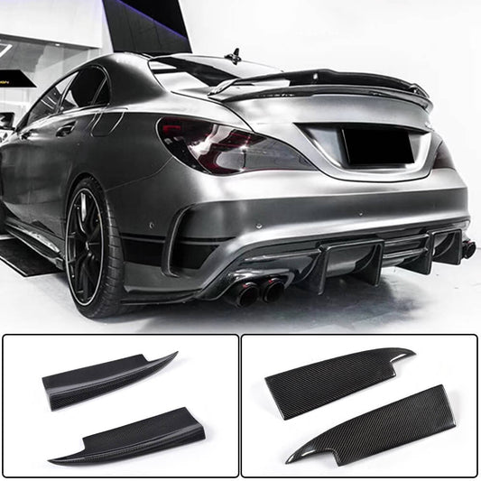 Covers on the rear bumper V2 (for AMG-Line / CLA45 AMG SD, Carbon) for Mercedes CLA C117 2013-2019 - image 2