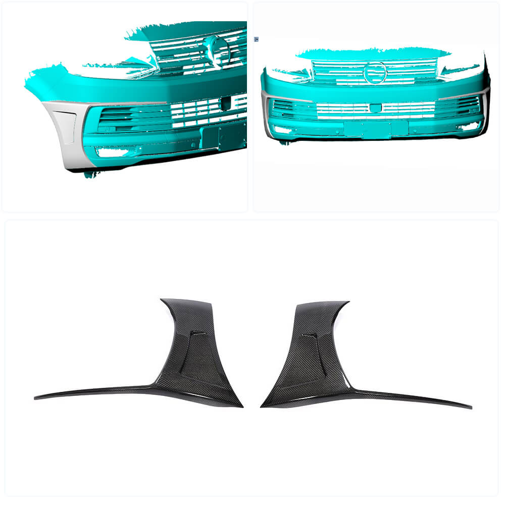 Covers on the front bumper (for 2015-2019, Carbon) for Volkswagen T6 - image 2