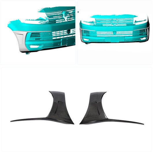 Covers on the front bumper (for 2015-2019, Carbon) for Volkswagen T6 - image 2