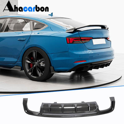 Rear Bumper Diffuser V3 (for S-Line 2016-2020, Carbon) for Audi A5 2016-2025 - image 2