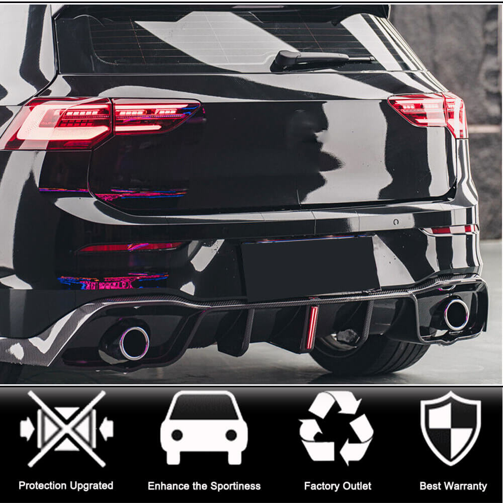Rear Bumper Diffuser for GTI HB, Carbon for Volkswagen Golf 8 2019- - image 2
