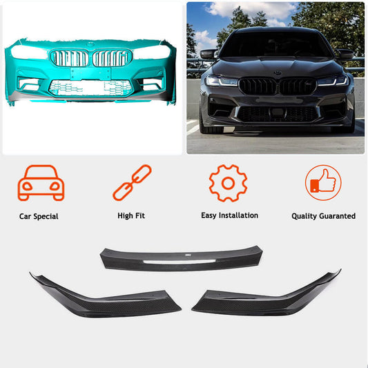 Front Bumper Lip V1 for M5 F90 2020-2024 Carbon for BMW 5 Series G30/31 2017-2023 - image 2
