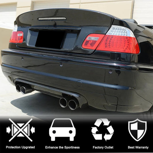 Rear Bumper Diffuser Half Carbon Fiber V2 (for M3) for BMW 3 series E-46 1998-2006 - image 2