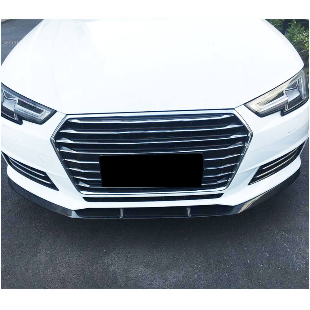 Front Bumper Lip V1 (for Base SD 2015-2019, Carbon) for Audi A4 B9 2015-2024 - image 2