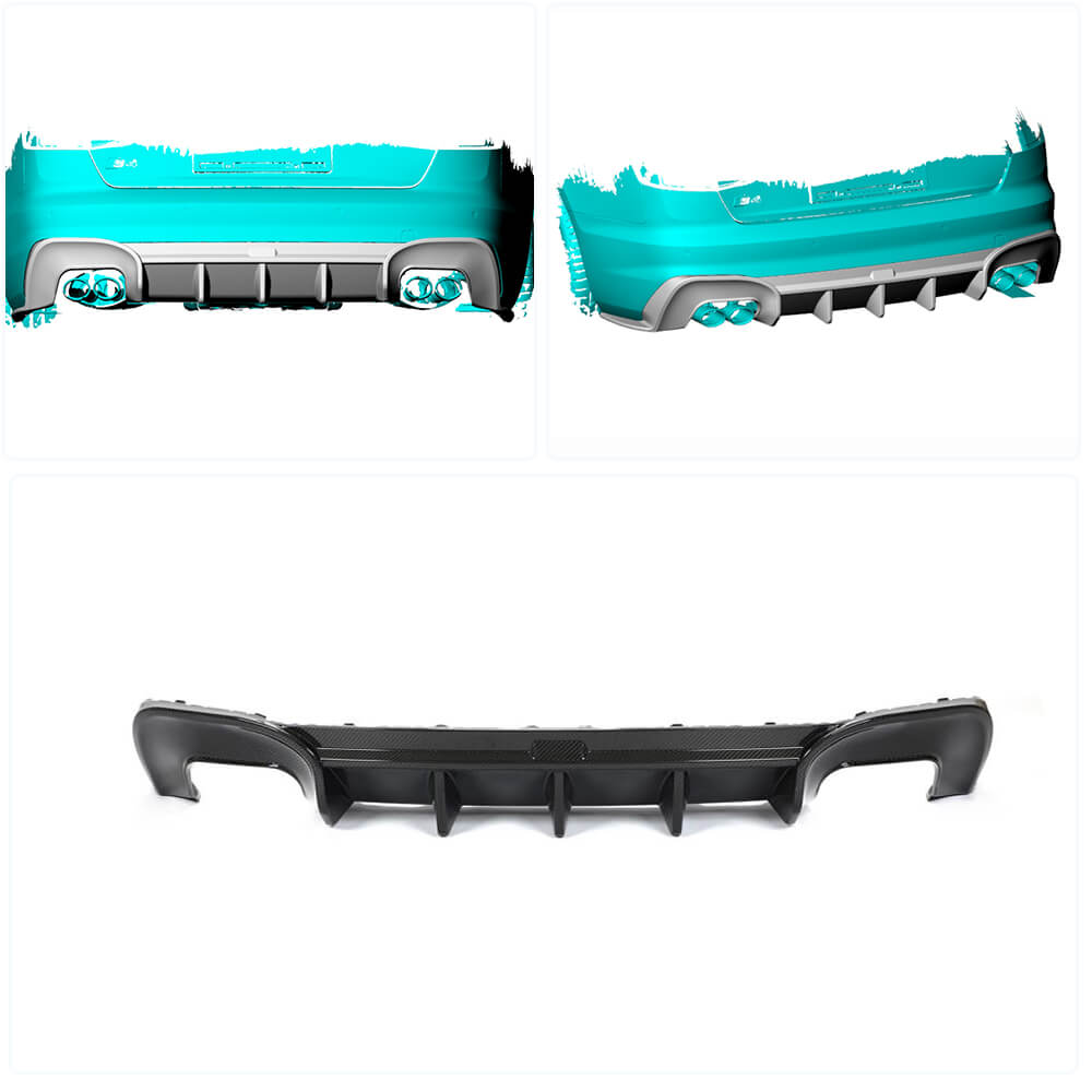Rear bumper diffuser V2 (for S-Line, Carbon) for Audi A4 B10 2024- - image 2