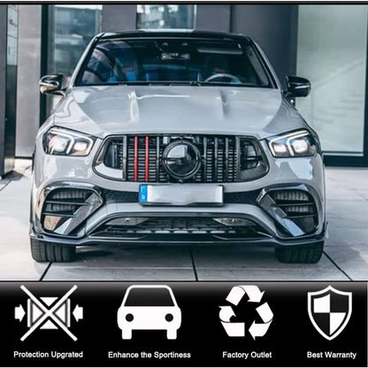Front Bumper Lip Spoiler (for GLE53/AMG-Line 2020-2023, Carbon) for Mercedes GLE W167 2018- - image 2