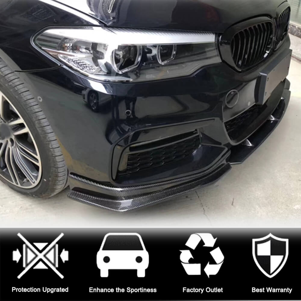 Front Bumper Lip V4 for M-Sport 2017-2020 Carbon for BMW 5 Series G30/G31 2017-2023 - image 2