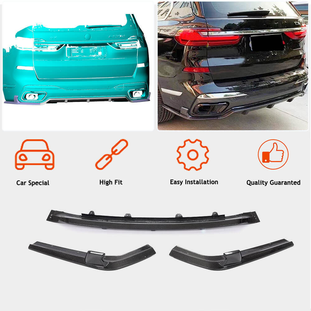 Rear Bumper Diffuser Carbon Fiber V1 (M-Sport) for BMW X7 G07 2019 - image 9