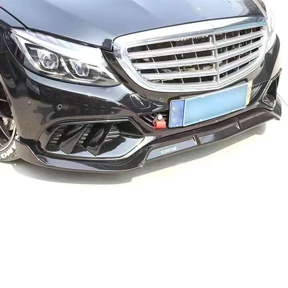 Front Bumper Lip V1 (for SD Base 2019-2021, Carbon) for Mercedes C-сlass W205 2014-2021 - image 2