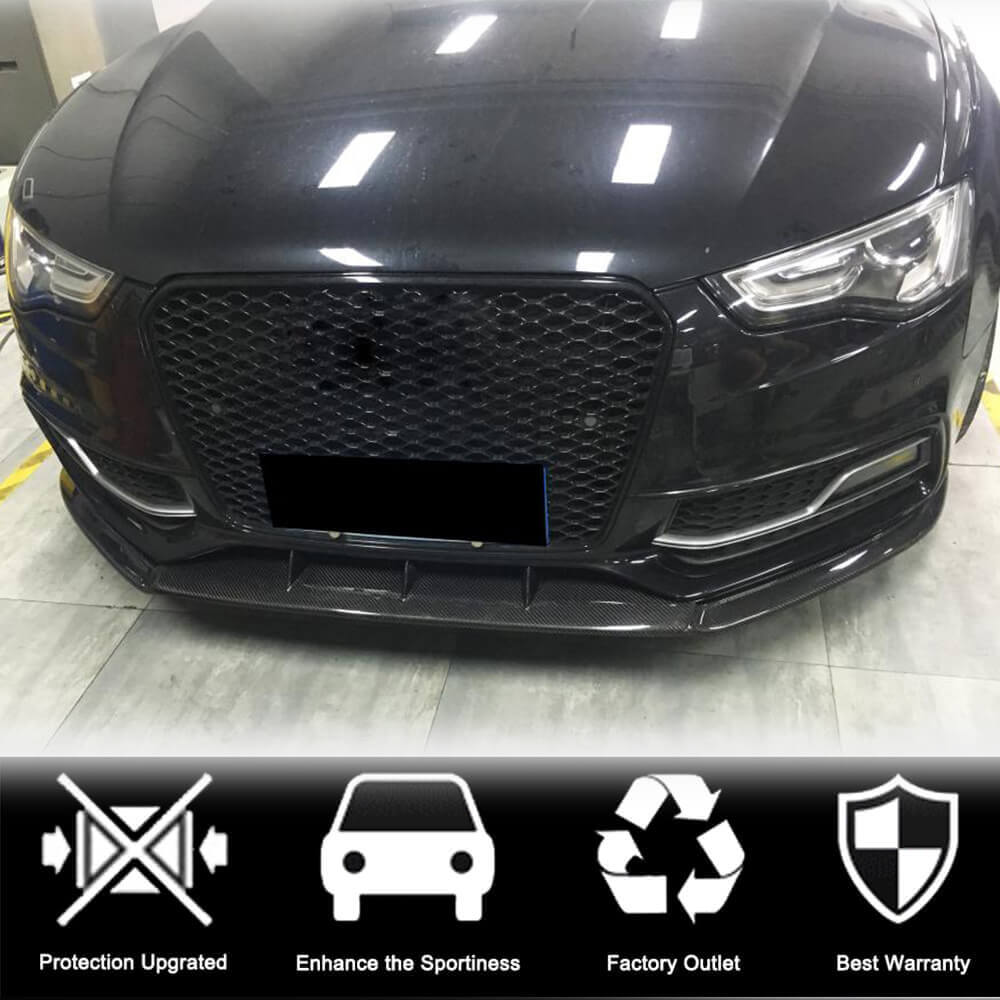 Front Bumper Lip V4 (for S-Line 2012-2015, Carbon) for Audi A5 2007-2015 - image 2