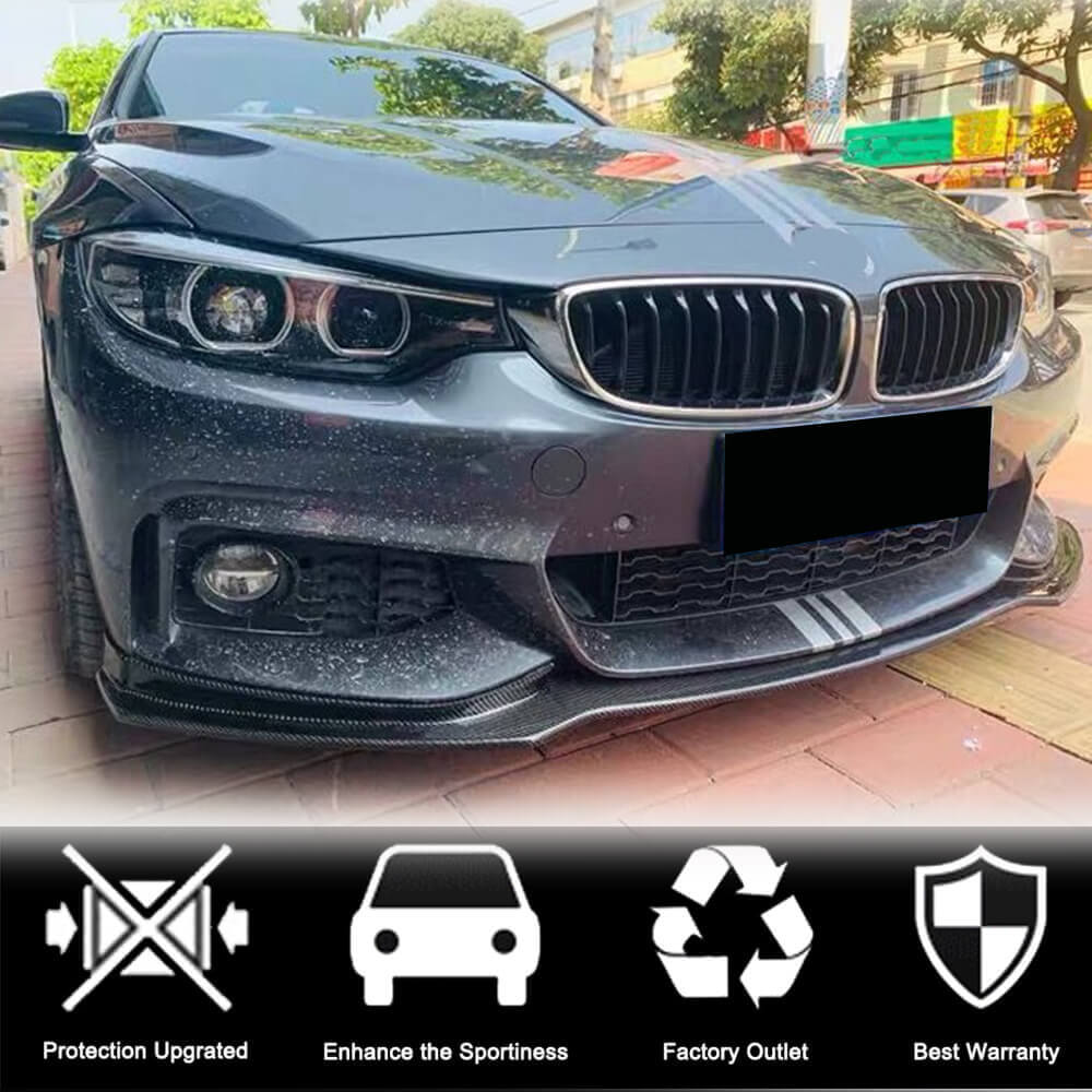 Front Bumper Lip V1 (for M-Sport, Carbon) for BMW 4 Series F-32 2012-2020 - image 2
