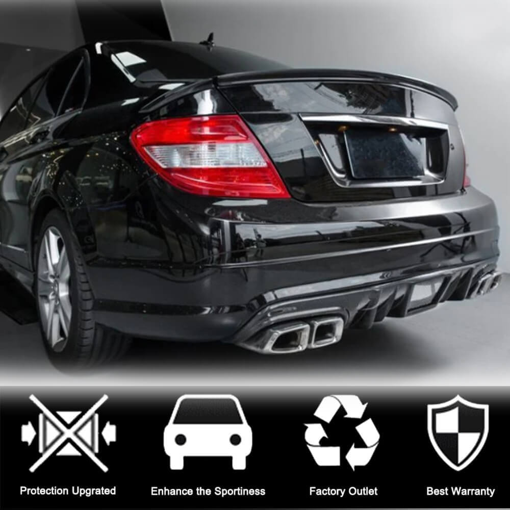 Rear Bumper Diffuser V4 (for AMG SD 2008-2011, Carbon) for Mercedes C-class W204 2007-2015 - image 2