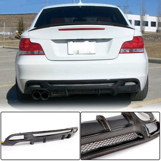 Rear Bumper Diffuser V1 for E82/E88 M-Sport, Carbon for BMW 1 Series E81/82/87/88 2004-2011 - image 2