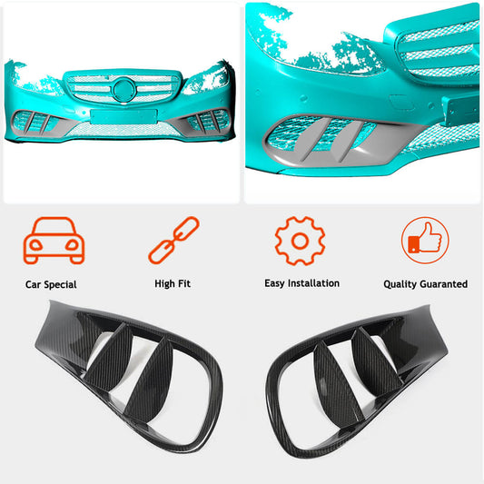 Front bumper inserts (for AMG-Line 2013-2016, Carbon) for Mercedes E-сlass W212 2009-2016 - image 2